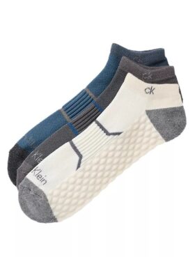 3er-Pack gepolsterte No-Show-Socken aus gekämmter Baumwolle