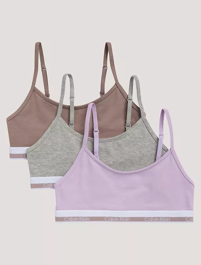 3er-Pack kurze Bralettes aus Cotton Stretch für Mädchen 3er-Pack kurze Bralettes aus Cotton Stretch für Mädchen