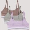 3er-Pack kurze Bralettes aus Cotton Stretch für Mädchen 3er-Pack kurze Bralettes aus Cotton Stretch für Mädchen
