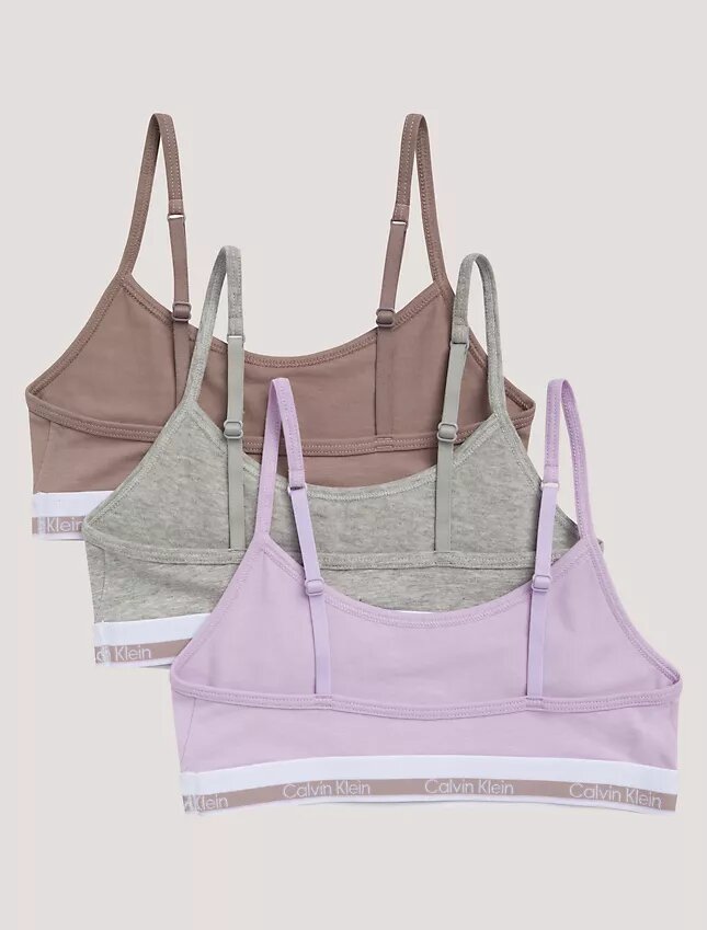 3er-Pack kurze Bralettes aus Cotton Stretch für Mädchen 3er-Pack kurze Bralettes aus Cotton Stretch für Mädchen