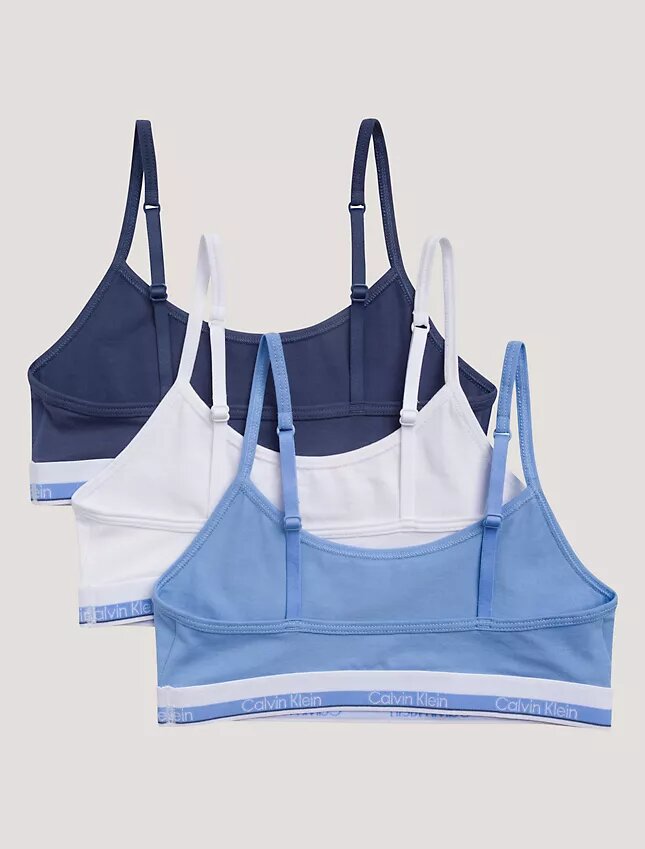 3er-Pack kurze Bralettes aus Cotton Stretch für Mädchen 3er-Pack kurze Bralettes aus Cotton Stretch für Mädchen