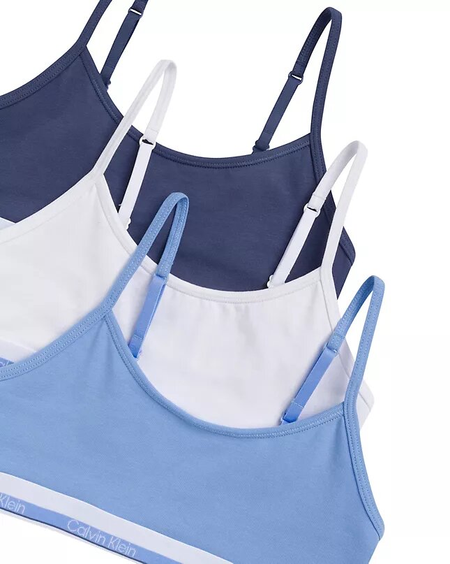 3er-Pack kurze Bralettes aus Cotton Stretch für Mädchen 3er-Pack kurze Bralettes aus Cotton Stretch für Mädchen