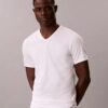 3er-Pack Slim-Fit-T-Shirts mit V-Ausschnitt aus Cotton Stretch-Mischung