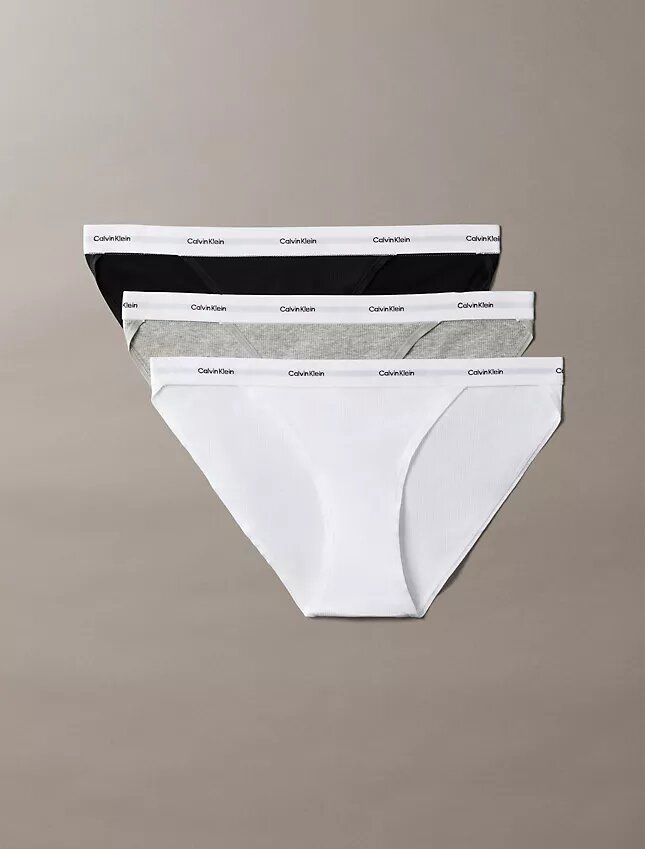 3er-Pack String-Bikini aus Cotton Stretch-Rippstoff 3er-Pack String-Bikini aus Cotton Stretch-Rippstoff