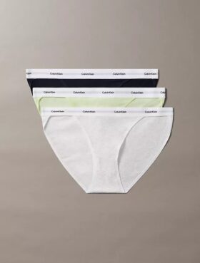 3er-Pack String-Bikini aus Cotton Stretch-Rippstoff