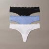 3er-Pack Thong aus Stretch-Microfiber mit Spitze 3er-Pack Thong aus Stretch-Microfiber mit Spitze