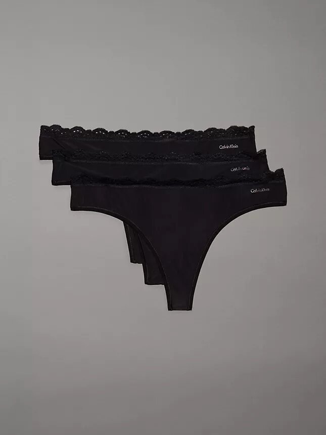 3er-Pack Thong aus Stretch-Microfiber mit Spitze 3er-Pack Thong aus Stretch-Microfiber mit Spitze