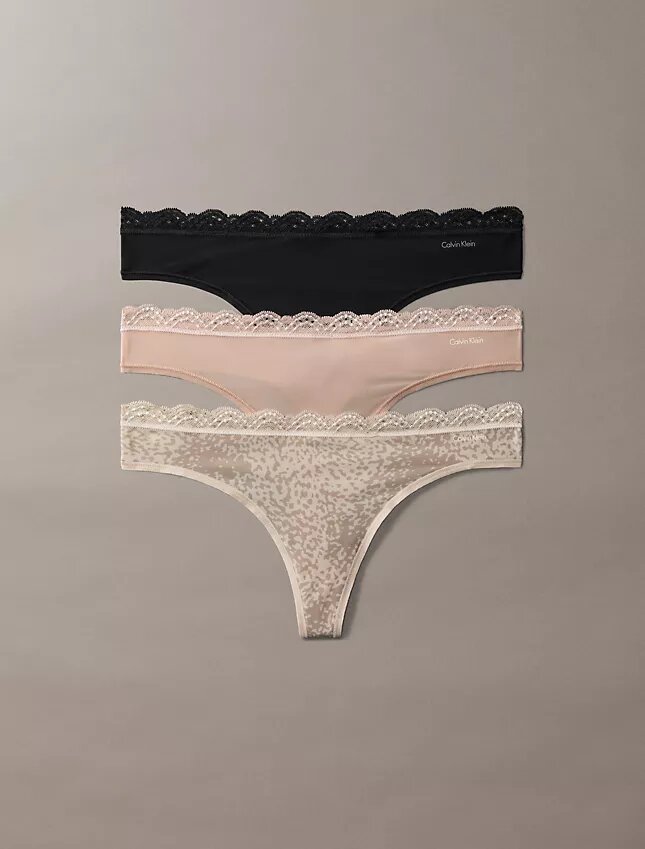 3er-Pack Thong aus Stretch-Microfiber mit Spitze 3er-Pack Thong aus Stretch-Microfiber mit Spitze