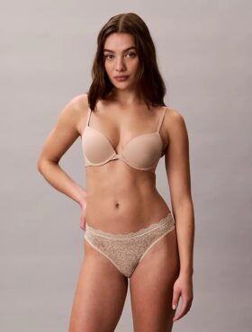 3er-Pack Thong aus Stretch-Microfiber mit Spitze