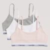 3er-Pack Unlined, kurze Bralettes aus Cotton Stretch für Mädchen 3er-Pack Unlined, kurze Bralettes aus Cotton Stretch für Mädchen