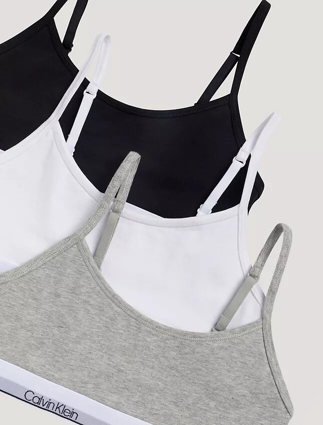 3er-Pack Unlined, kurze Bralettes aus Cotton Stretch für Mädchen 3er-Pack Unlined, kurze Bralettes aus Cotton Stretch für Mädchen