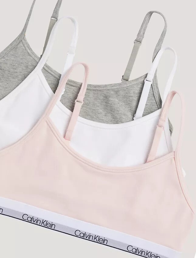 3er-Pack Unlined, kurze Bralettes aus Cotton Stretch für Mädchen 3er-Pack Unlined, kurze Bralettes aus Cotton Stretch für Mädchen