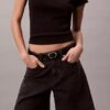 A-Linien-Denim-Jeansshorts mit umgeschlagenem Saum A-Linien-Denim-Jeansshorts mit umgeschlagenem Saum