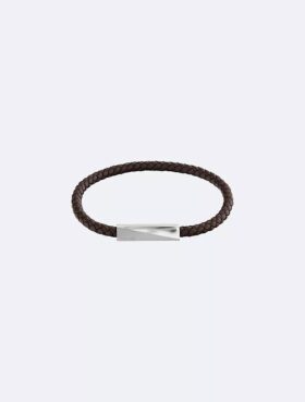 Abgeschrägtes Lederarmband mit ID-Plakette