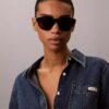 Acetat-Sonnenbrille mit ovaler Form Acetat-Sonnenbrille mit ovaler Form