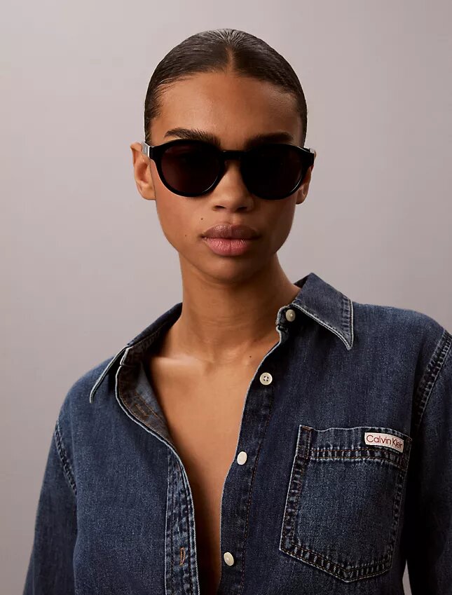 Acetat-Sonnenbrille mit ovaler Form Acetat-Sonnenbrille mit ovaler Form