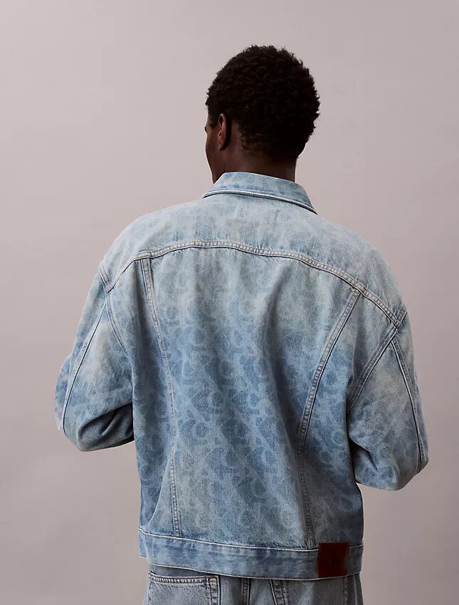 Allover-Monogram 90er-Jahre-Denim-Trucker Jacket Allover-Monogram 90er-Jahre-Denim-Trucker Jacket