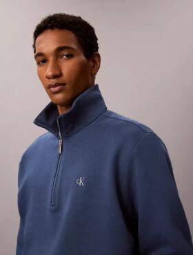 Archiv-Logo-Fleece-Sweatshirt mit Viertelreißverschluss