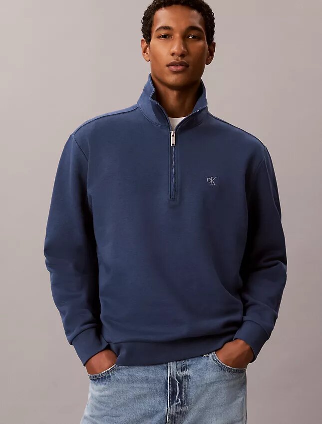 Archiv-Logo-Fleece-Sweatshirt mit Viertelreißverschluss Archiv-Logo-Fleece-Sweatshirt mit Viertelreißverschluss