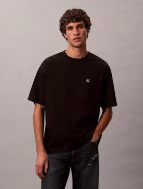 Archiv-Logo-T-Shirt mit Rundhalsausschnitt und lockerer Passform