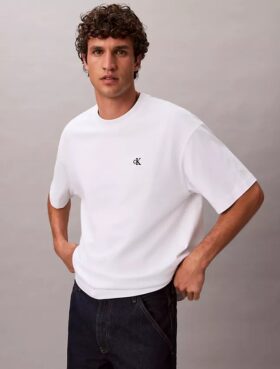 Archiv-Logo-T-Shirt mit Rundhalsausschnitt und lockerer Passform