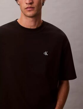 Archiv-Logo-T-Shirt mit Rundhalsausschnitt und lockerer Passform