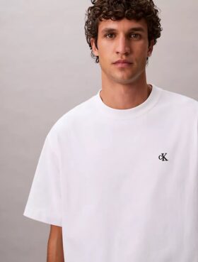 Archiv-Logo-T-Shirt mit Rundhalsausschnitt und lockerer Passform