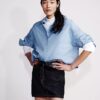 Asymmetrischer Minirock aus Denim
