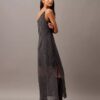 Asymmetrisches Maxikleid aus bedrucktem Chiffon