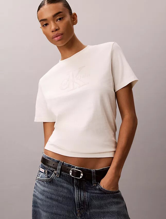 Baby-Frottee-T-Shirt mit „Monologo“-Aufdruck Baby-Frottee-T-Shirt mit „Monologo“-Aufdruck