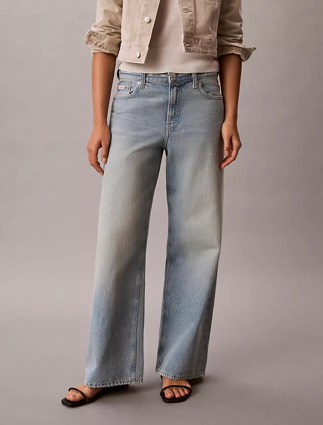 Baggy-Jeans mit niedrigem Bund und Logo Baggy-Jeans mit niedrigem Bund und Logo
