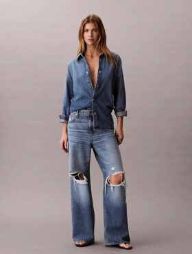 Baggy-Jeans mit niedriger Leibhöhe