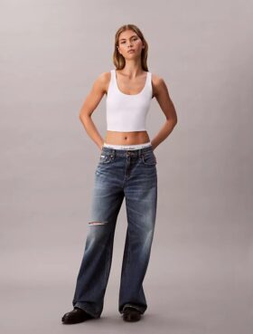 Baggy-Jeans mit niedriger Leibhöhe