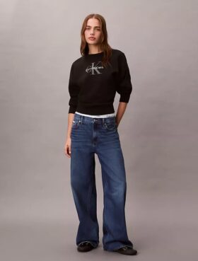 Baggy-Jeans mit niedriger Leibhöhe