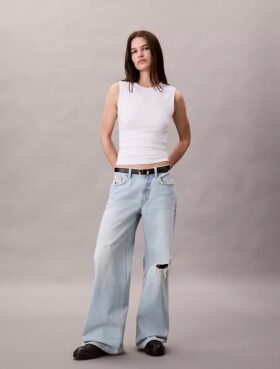 Baggy-Jeans mit niedriger Leibhöhe