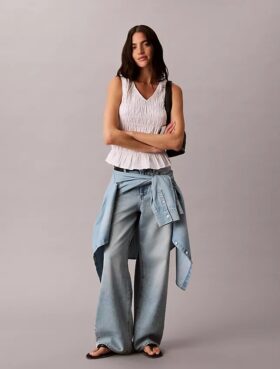 Baggy-Jeans mit niedriger Leibhöhe
