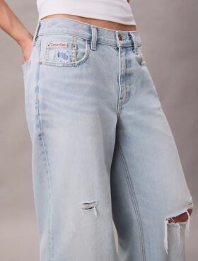 Baggy-Jeans mit niedriger Leibhöhe