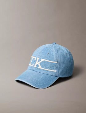 Baseballkappe aus Denim mit Varsity-Monogram-Logo