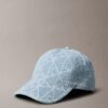 Baseballkappe mit durchgehendem Emblem-Logo aus Denim Baseballkappe mit durchgehendem Emblem-Logo aus Denim