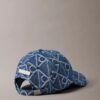 Baseballkappe mit durchgehendem Emblem-Logo aus Denim Baseballkappe mit durchgehendem Emblem-Logo aus Denim