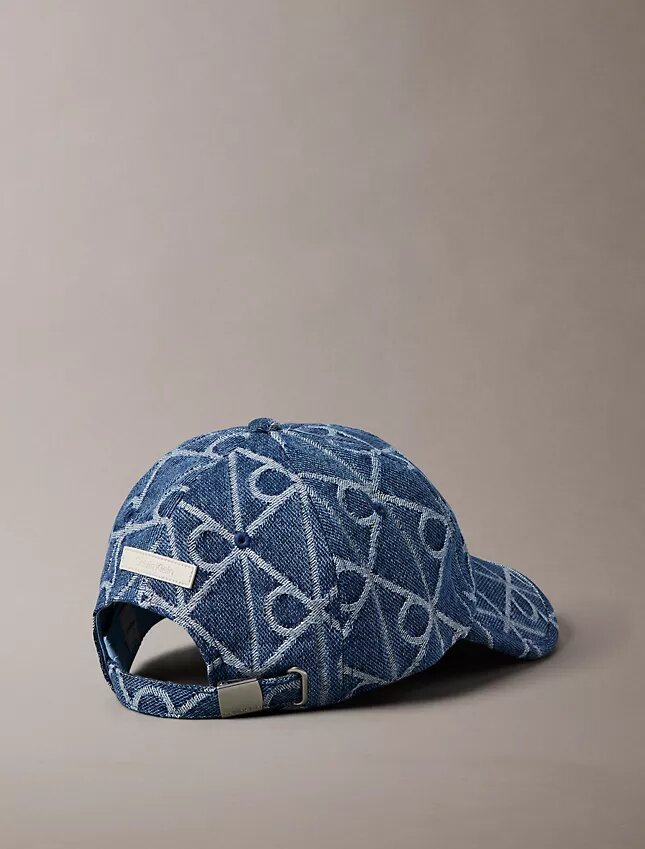 Baseballkappe mit durchgehendem Emblem-Logo aus Denim Baseballkappe mit durchgehendem Emblem-Logo aus Denim