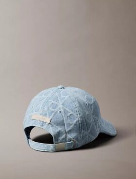 Baseballkappe mit durchgehendem Emblem-Logo aus Denim