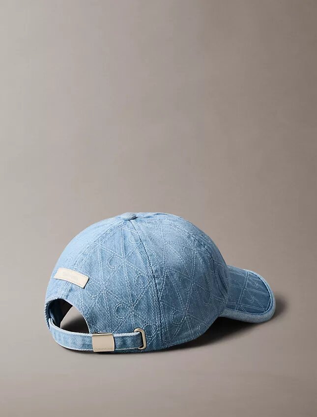 Baseballkappe mit durchgehendem Emblem-Logo aus Denim Baseballkappe mit durchgehendem Emblem-Logo aus Denim