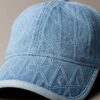 Baseballkappe mit durchgehendem Emblem-Logo aus Denim Baseballkappe mit durchgehendem Emblem-Logo aus Denim