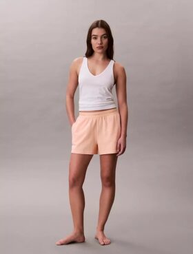 Baumwoll-Jersey-Schlafshorts mit Logo