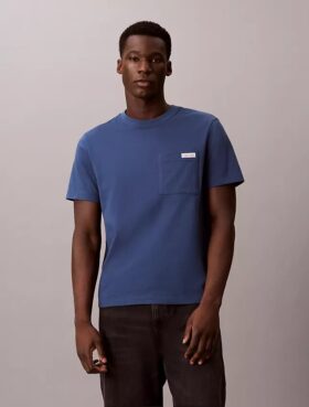 Baumwoll-Jersey-T-Shirt mit Tasche