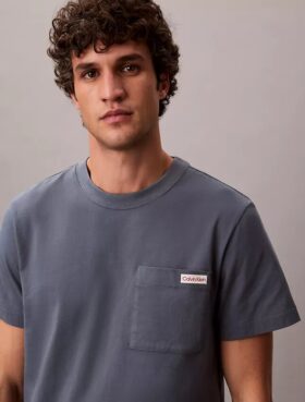 Baumwoll-Jersey-T-Shirt mit Tasche