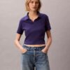 Baumwoll-Polo-Shirt mit konturierten Rippbündchen Baumwoll-Polo-Shirt mit konturierten Rippbündchen