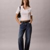 Baumwoll-Polo-Shirt mit konturierten Rippbündchen Baumwoll-Polo-Shirt mit konturierten Rippbündchen