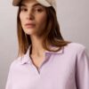 Baumwoll-Polo-Shirt mit konturierten Rippbündchen Baumwoll-Polo-Shirt mit konturierten Rippbündchen